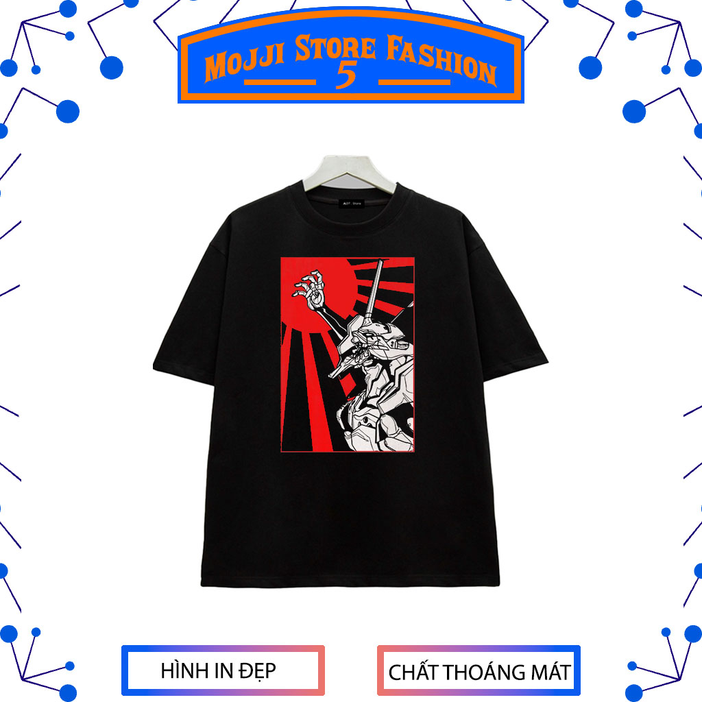 Áo thun Neon Genesis Evangelion (Black) Collections ngắn tay - chất thun thoáng mát