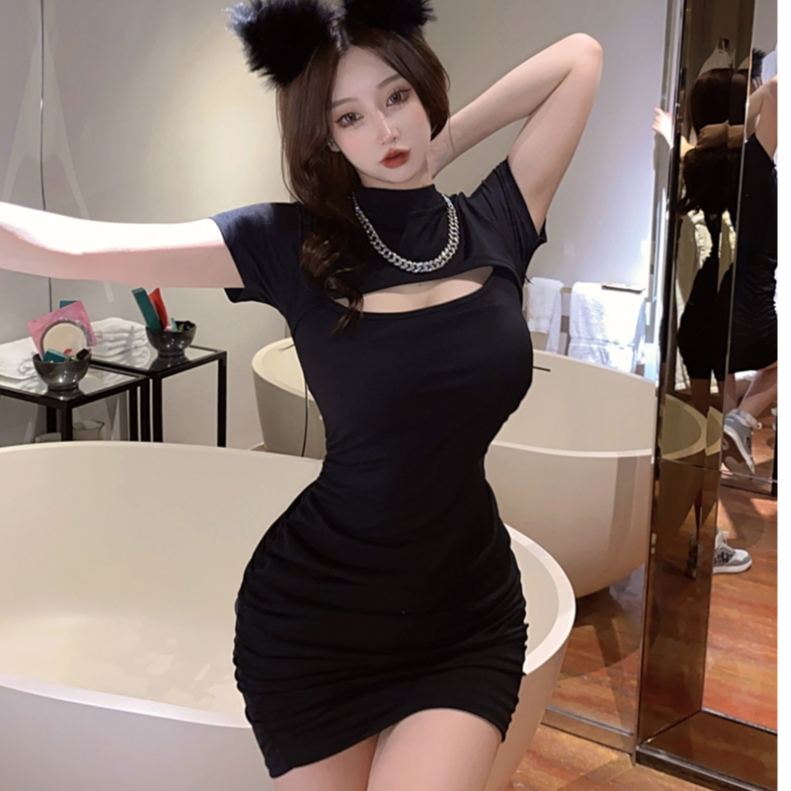 Đầm Váy Body Bigsize Nữ,Đầm Xẻ Ngực Nhún Eo Tôn Dáng Gợi Cảm Chất Thun Gân G82