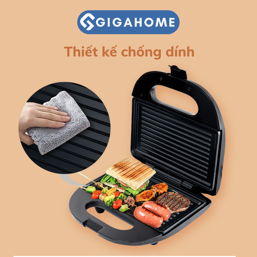 Máy Nướng Bánh Mì Sandwich, Hotdog GIGAHOME KJ-105 Công Suất 750W Tiện Lợi 9209