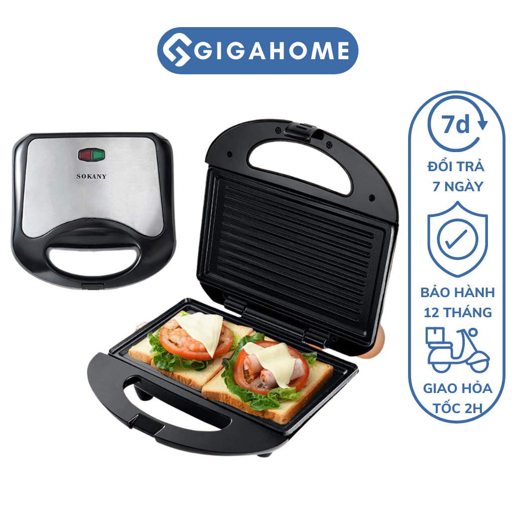 Máy Nướng Bánh Mì Sandwich, Hotdog GIGAHOME KJ-105 Công Suất 750W Tiện Lợi 9209