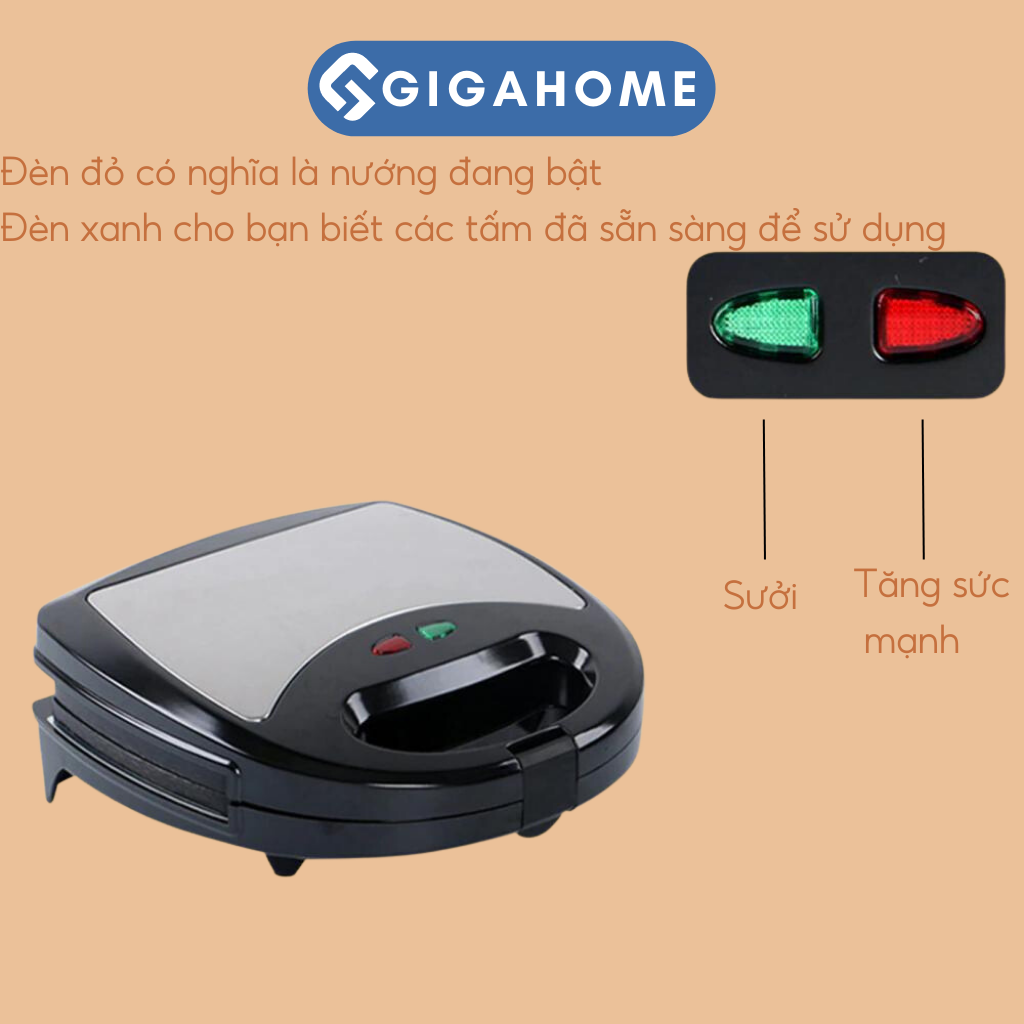 Máy Nướng Bánh Mì Sandwich, Hotdog GIGAHOME KJ-105 Công Suất 750W Tiện Lợi 9209