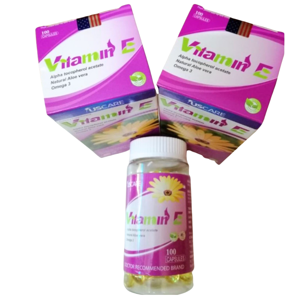 Vitamin E Hoa Cúc Nuôi dưỡng tóc chắc khỏe, dưỡng da mịn màng - Hộp Màu Tím 100 Viên