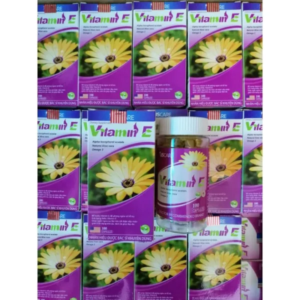 Vitamin E Hoa Cúc Nuôi dưỡng tóc chắc khỏe, dưỡng da mịn màng - Hộp Màu Tím 100 Viên