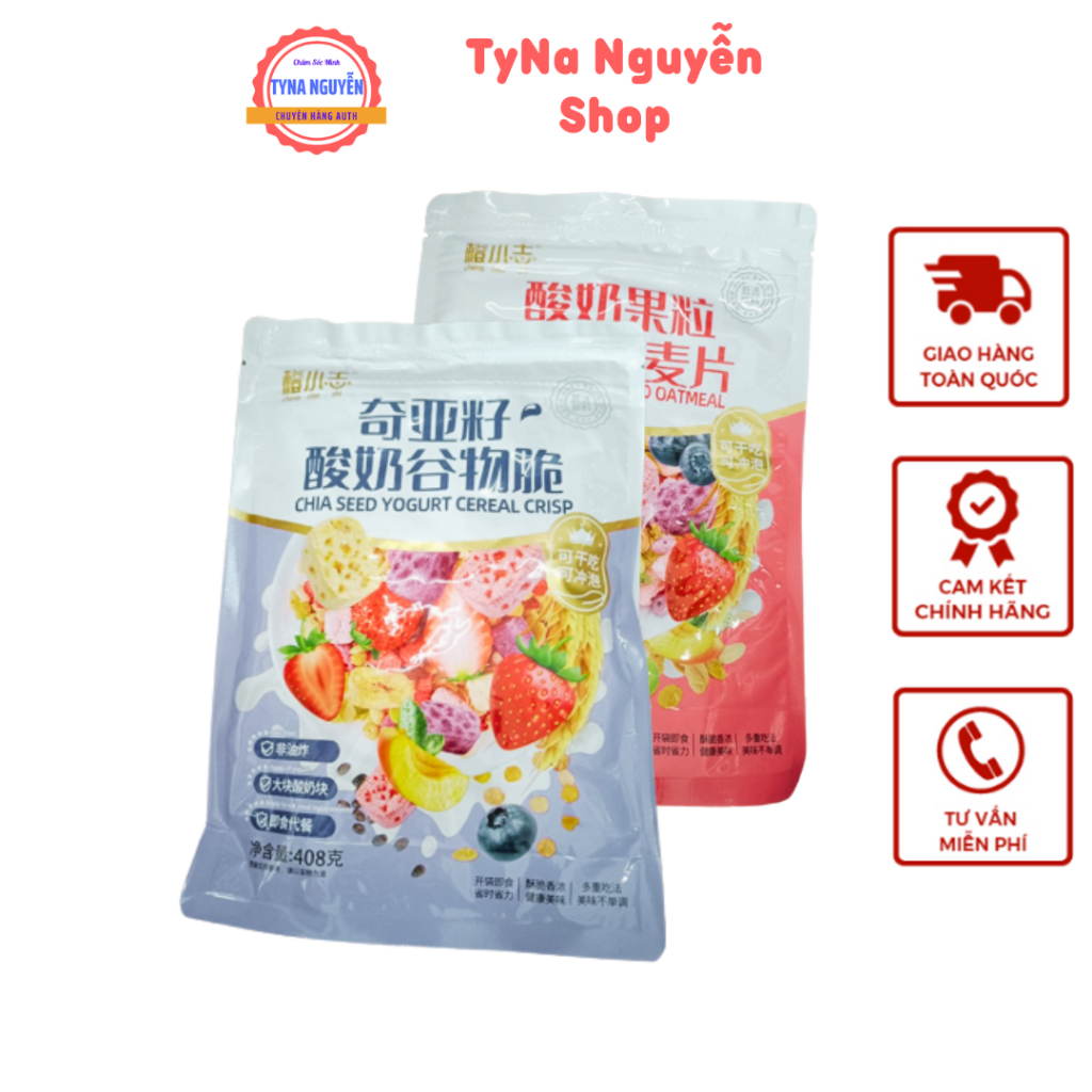 Ngũ cốc sữa chua Đài Loan mix hoa quả và sữa chua gói 400g hỗ trợ ăn kiêng
