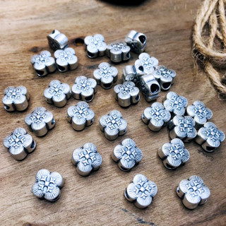 [Giá sỉ] Charm bạc hoa mai 4 cánh may mắn (3D0004)