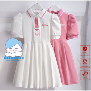  Váy cho bé gái váy polo trẻ em kiểu phương tây Quần áo trẻ em váy bé gái size đại đầm ngắn tay nữ cho bé đến 12t 