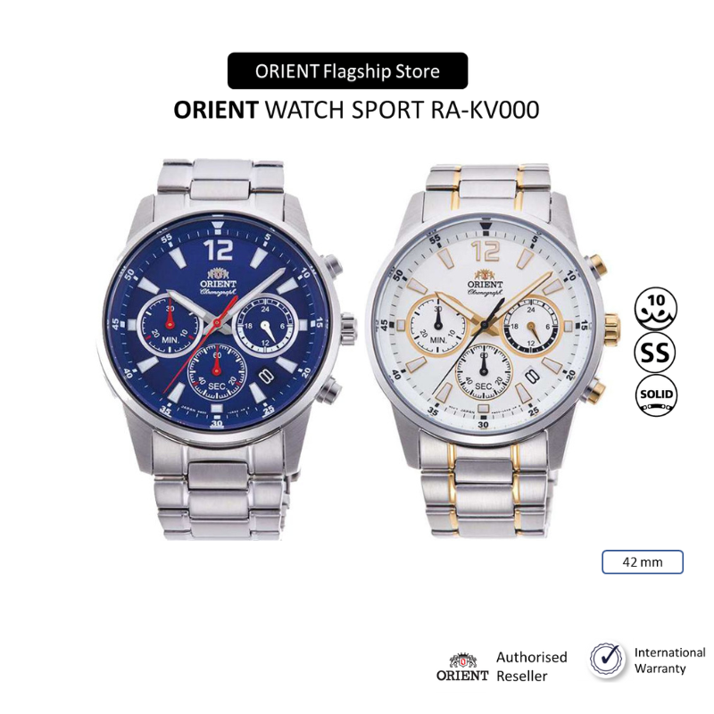 Đồng hồ nam Orient Watch Sport RA-KV000 mặt số dạ quang thể thao kính cường lực dây thép đeo tay cao cấp chính hãng