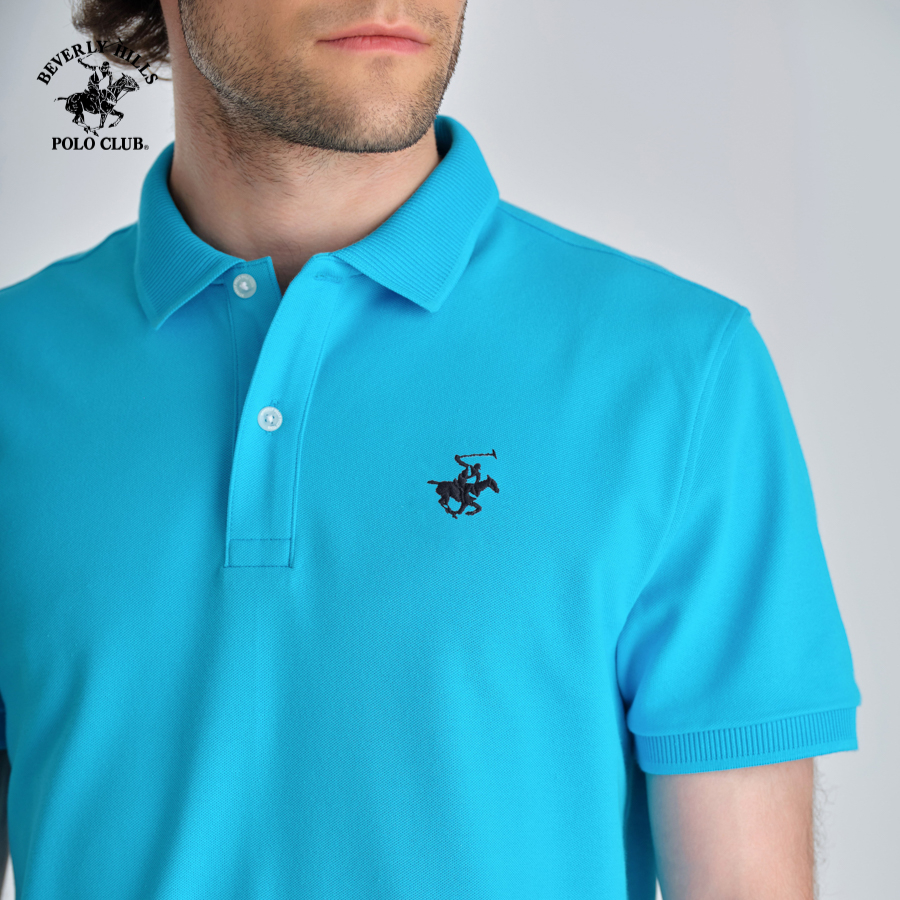 Beverly Hills Polo Club - Áo polo Ngắn tay Nam Regular Fit TBL TURQUOISE BLUE- BHPC PMRSS23TL062