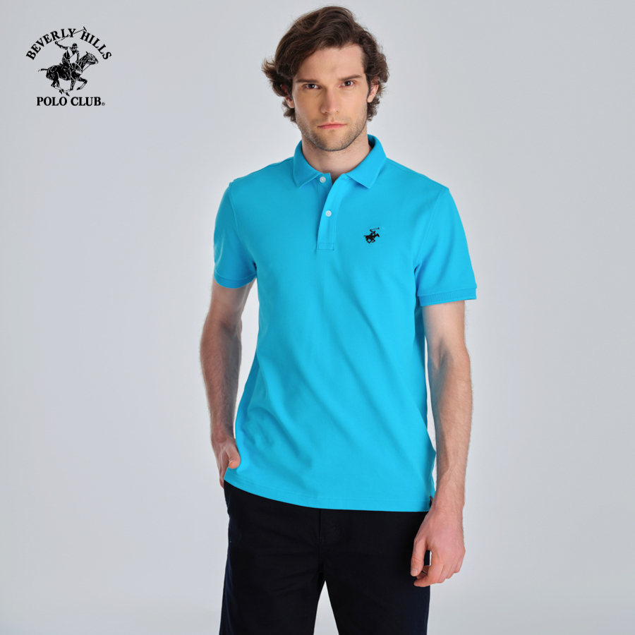 Beverly Hills Polo Club - Áo polo Ngắn tay Nam Regular Fit TBL TURQUOISE BLUE- BHPC PMRSS23TL062