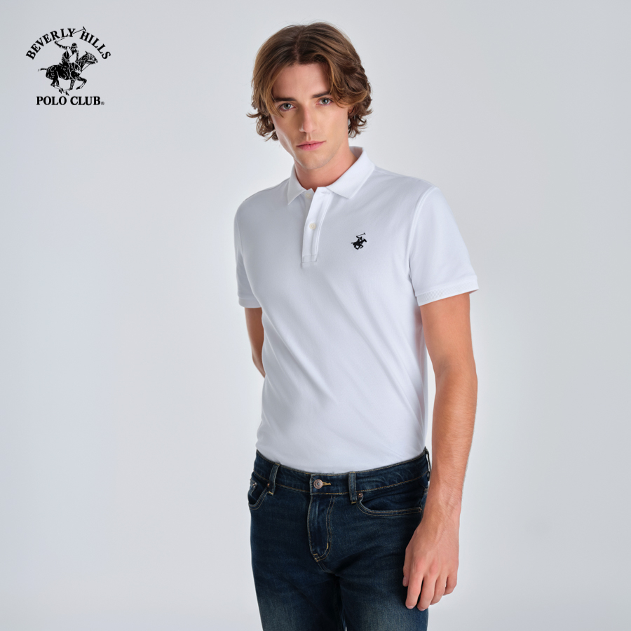 Beverly Hills Polo Club - Áo polo Ngắn tay Nam Regular Fit WT WHITE- BHPC PMRSS23TL055