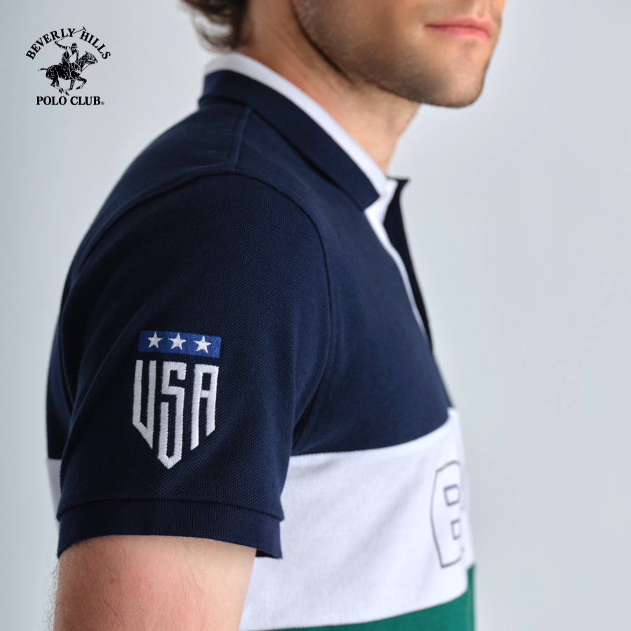 Beverly Hills Polo Club - Áo polo Ngắn tay Nam Slim Fit GRM GREEN MIX- BHPC PMSSS23TL049