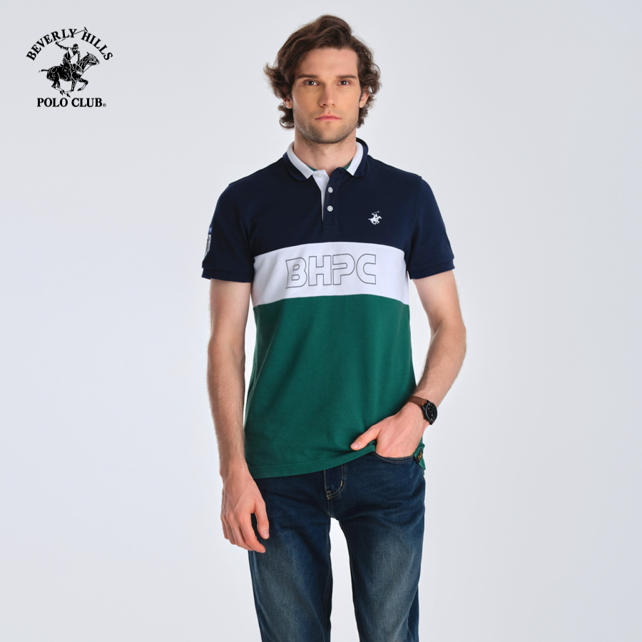 Beverly Hills Polo Club - Áo polo Ngắn tay Nam Slim Fit GRM GREEN MIX- BHPC PMSSS23TL049