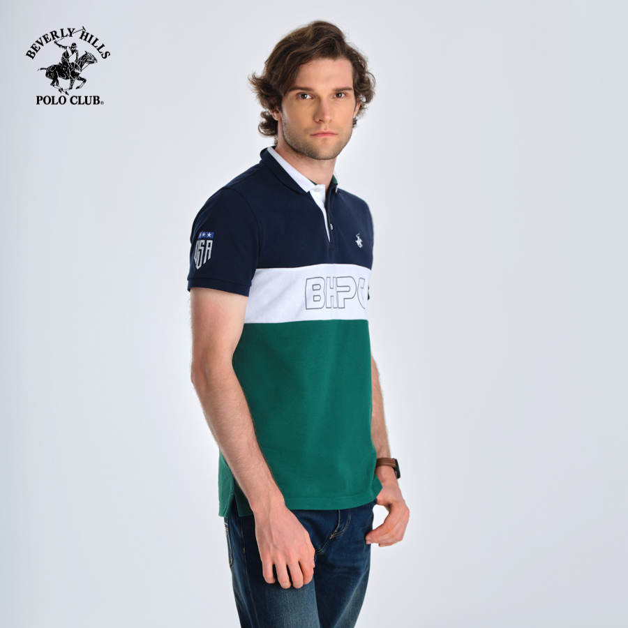 Beverly Hills Polo Club - Áo polo Ngắn tay Nam Slim Fit GRM GREEN MIX- BHPC PMSSS23TL049