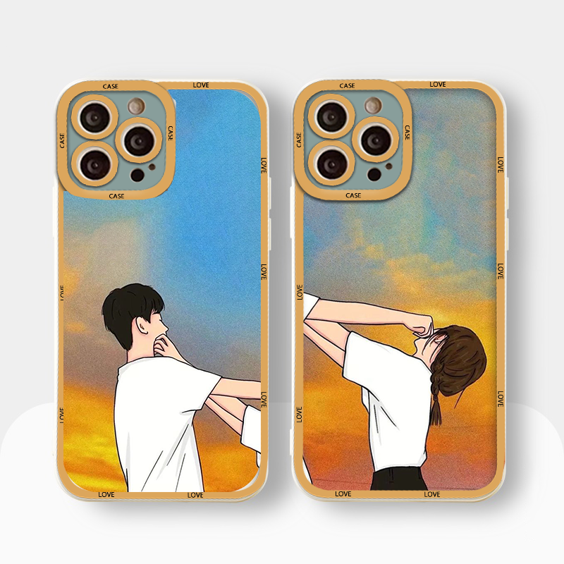 Ốp lưng Iphone cạnh vuông cặp đôi chành chọe dễ thương 6/7/8Plus X XS xr xsmax 11/12/13/14pro promax sv67