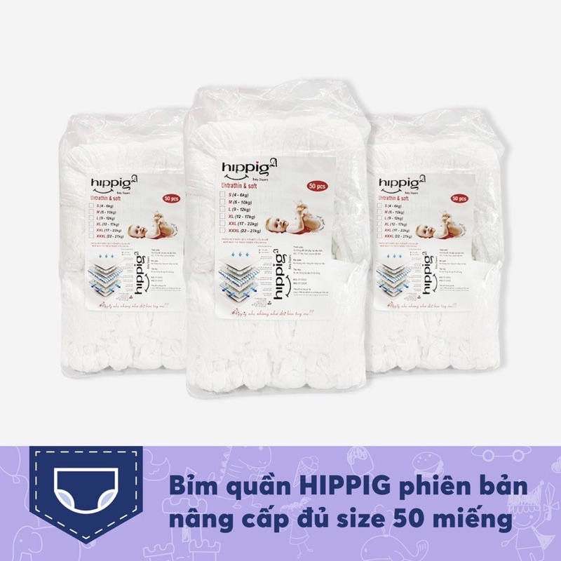 Bỉm quần Hippig A đủ size M/L/XL/XXL/XXXL Shop Bé Ngoan