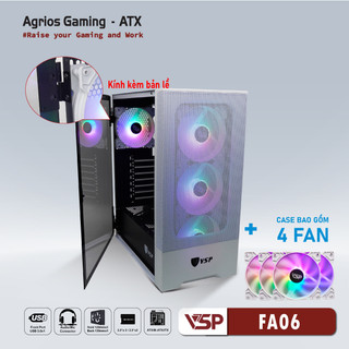 Vỏ case máy tính vsp gaming fa06 + 4fans led - hàng chính hãng