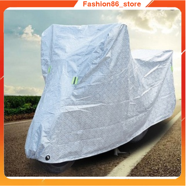 Bạt trùm che phủ xe máy chống nắng nóng mưa gió bụi bẩn loại dày chống thấm nước, kích thước to che được xe sh fashion86
