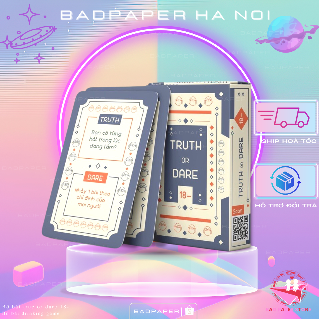 Bộ bài Drinking game thật hay thách truth or dare ver 18- dành cho học sinh phong cách trong sáng, nhẹ nhàng và vui vẻ