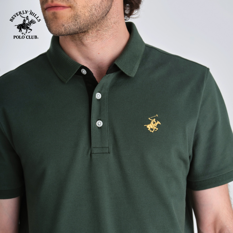 Beverly Hills Polo Club - Áo polo Ngắn tay Nam Regular Fit MG MOSS GREEN- BHPC PMRSS23TL059