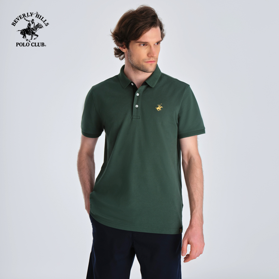 Beverly Hills Polo Club - Áo polo Ngắn tay Nam Regular Fit MG MOSS GREEN- BHPC PMRSS23TL059