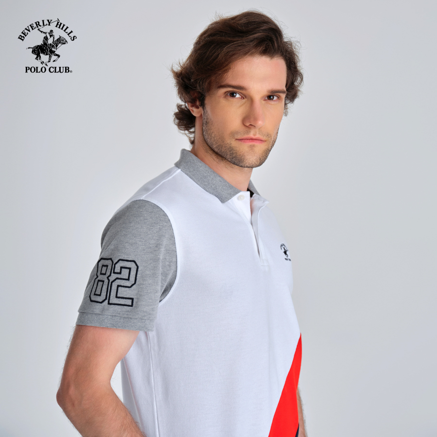 Beverly Hills Polo Club - Áo polo Ngắn tay Nam Regular Fit WHITE WTM- BHPC PMRSS23TL047