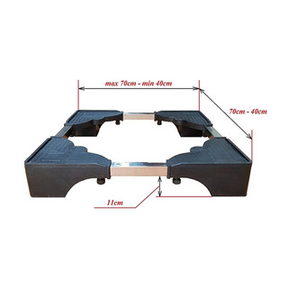 Chân đế máy giặt, tủ lạnh ĐA NĂNG, inox lõi bê tông nặng 5kg chống rung lắc Kích Thước Điều Chỉnh Từ 400mm-700mm