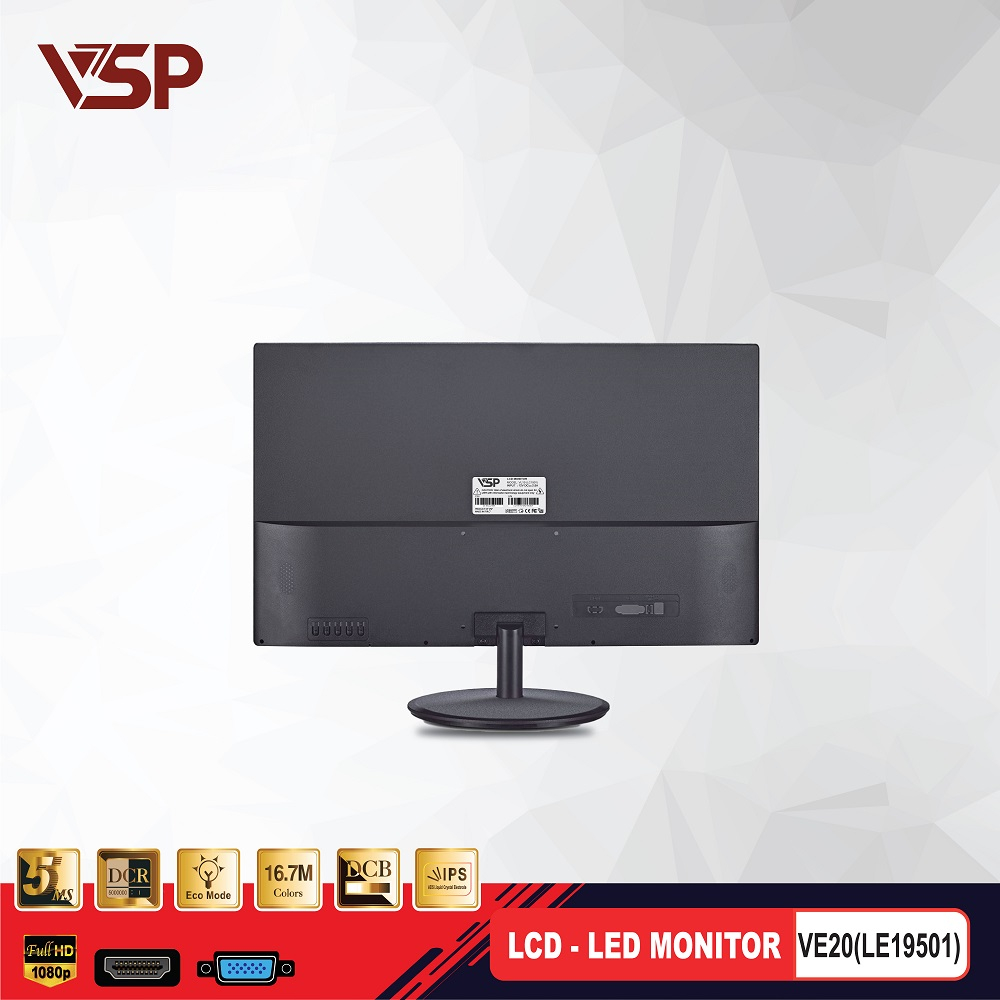 Màn hình máy tính LCD 19.5&quot; VSP VE20 (LE19501) FullHD 1600x900, 75Hz, HDMI, VGA (Đen)