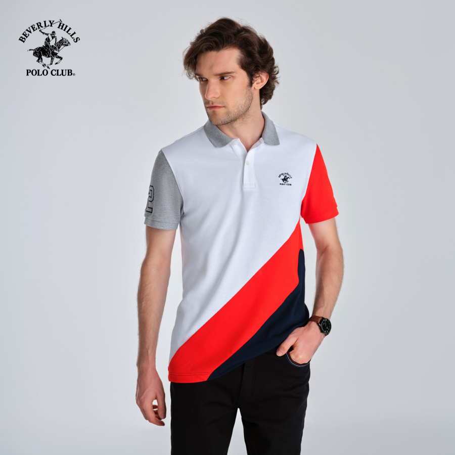 Beverly Hills Polo Club - Áo polo Ngắn tay Nam Regular Fit WHITE WTM- BHPC PMRSS23TL047