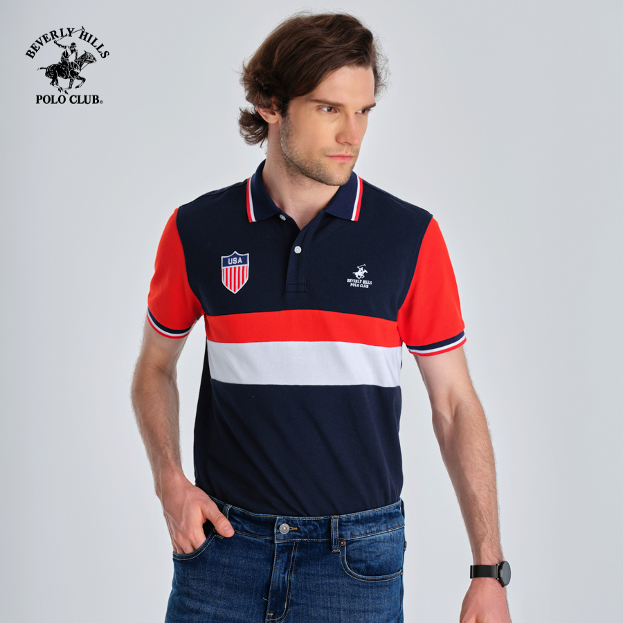 Beverly Hills Polo Club - Áo polo Ngắn tay Nam Regular Fit NAVY NVM- BHPC PMRSS23TL045