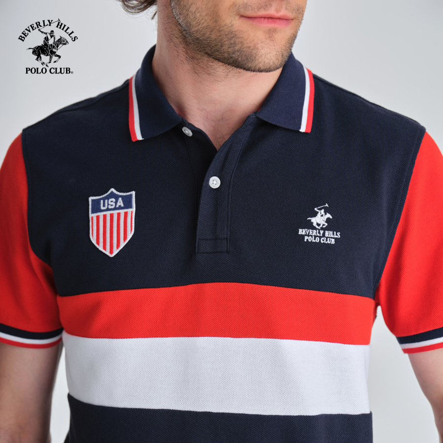 Beverly Hills Polo Club - Áo polo Ngắn tay Nam Regular Fit NAVY NVM- BHPC PMRSS23TL045