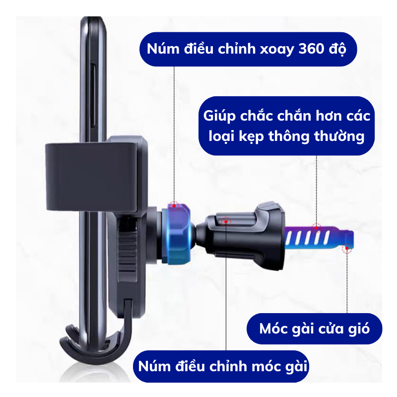 Giá Đỡ Điện Thoại Trên Ô Tô Kiko Cài Trên Cửa Gió Ô Tô Có Thể Xoay 360 Độ | BigBuy360 - bigbuy360.vn