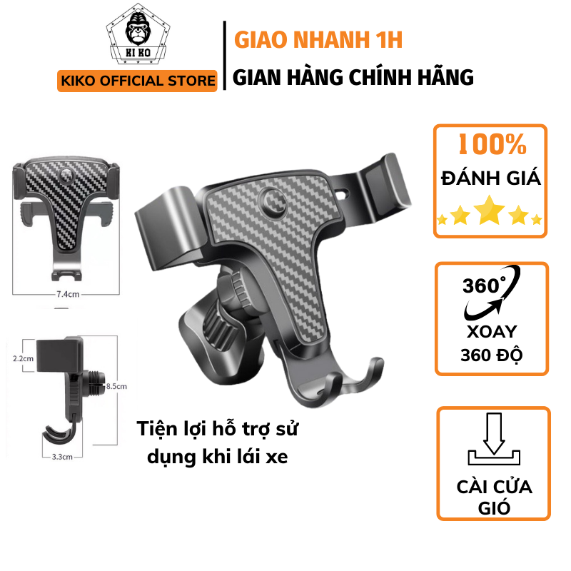 Giá Đỡ Điện Thoại Trên Ô Tô Kiko Cài Trên Cửa Gió Ô Tô Có Thể Xoay 360 Độ | BigBuy360 - bigbuy360.vn