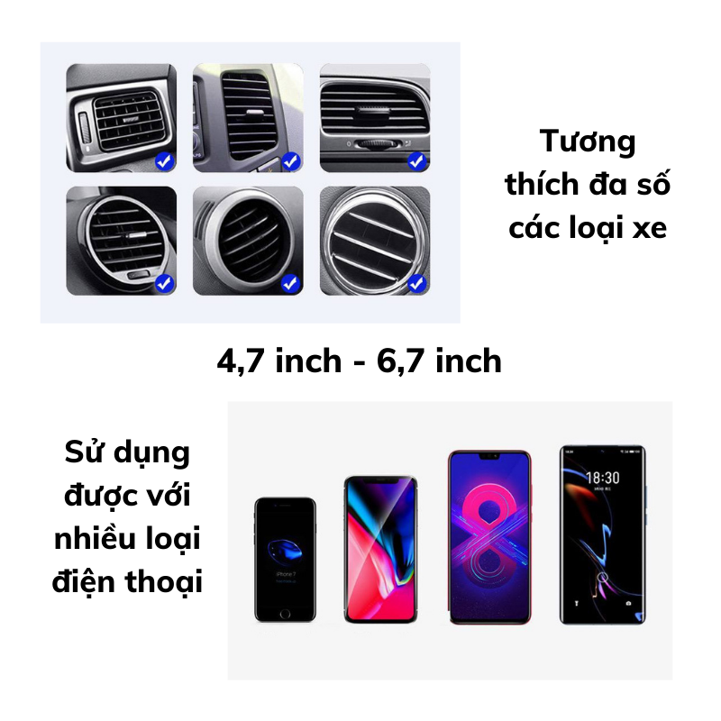 Giá Đỡ Điện Thoại Trên Ô Tô Kiko Cài Trên Cửa Gió Ô Tô Có Thể Xoay 360 Độ | BigBuy360 - bigbuy360.vn