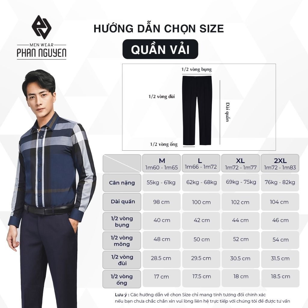 Quần âu đen công sở nam Phan Nguyễn, chất liệu cao cấp, co giãn tốt, hạn chế nhăn nhàu, form slim fit tôn dáng QVL.725