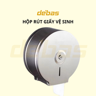 Hộp đựng giấy vệ sinh công cộng inox 304 tròn cuộn lớn công nghiệp gắn tường Debas HI02