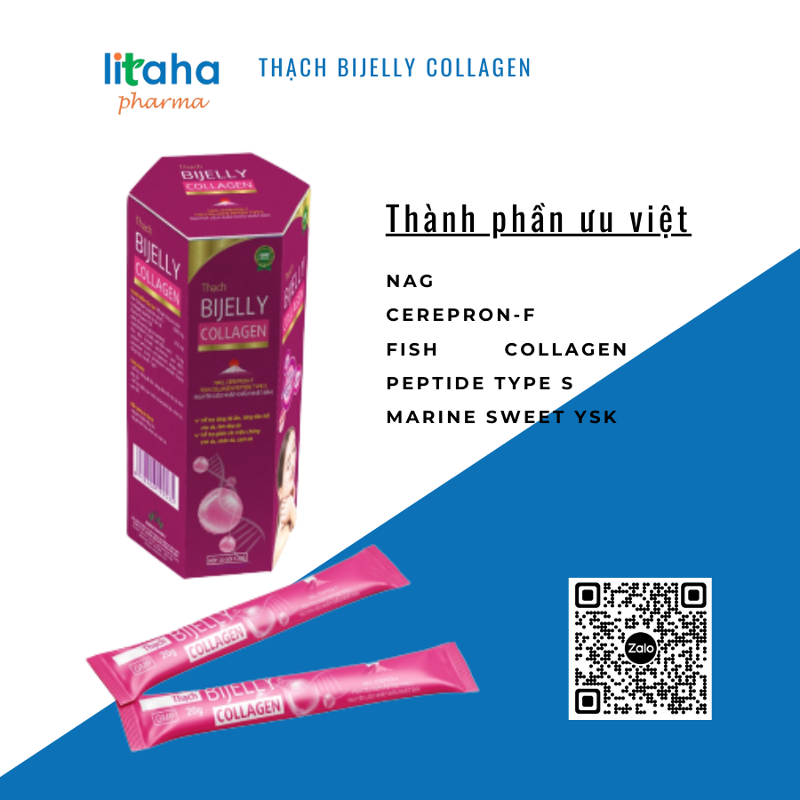Collagen Bijelly- Giúp làn da sáng đẹp tự nhiên- Hàng chính hãng BIMIPharma 20gói/ Hộp dạng Thạch