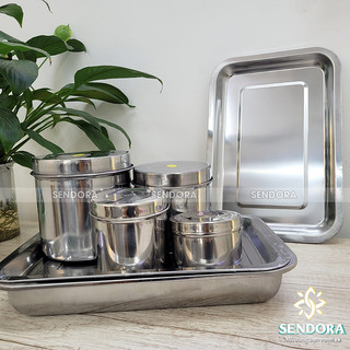Khay y tế đựng dụng cụ bằng inox hình chữ nhật