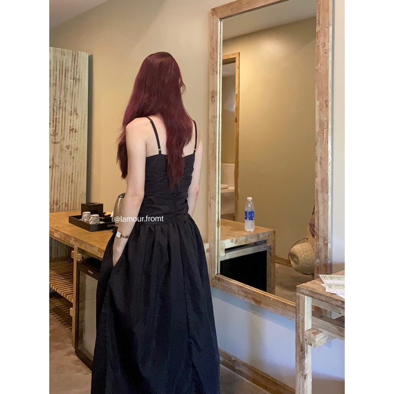 𝐄𝐝𝐧𝐚 𝐝𝐫𝐞𝐬𝐬 - Đầm midi 2 dây nhún ngực