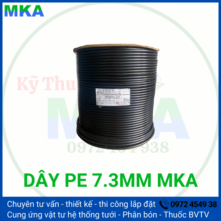 Dây tưới PE 7.3mm nhựa nguyên sinh (10-20m)