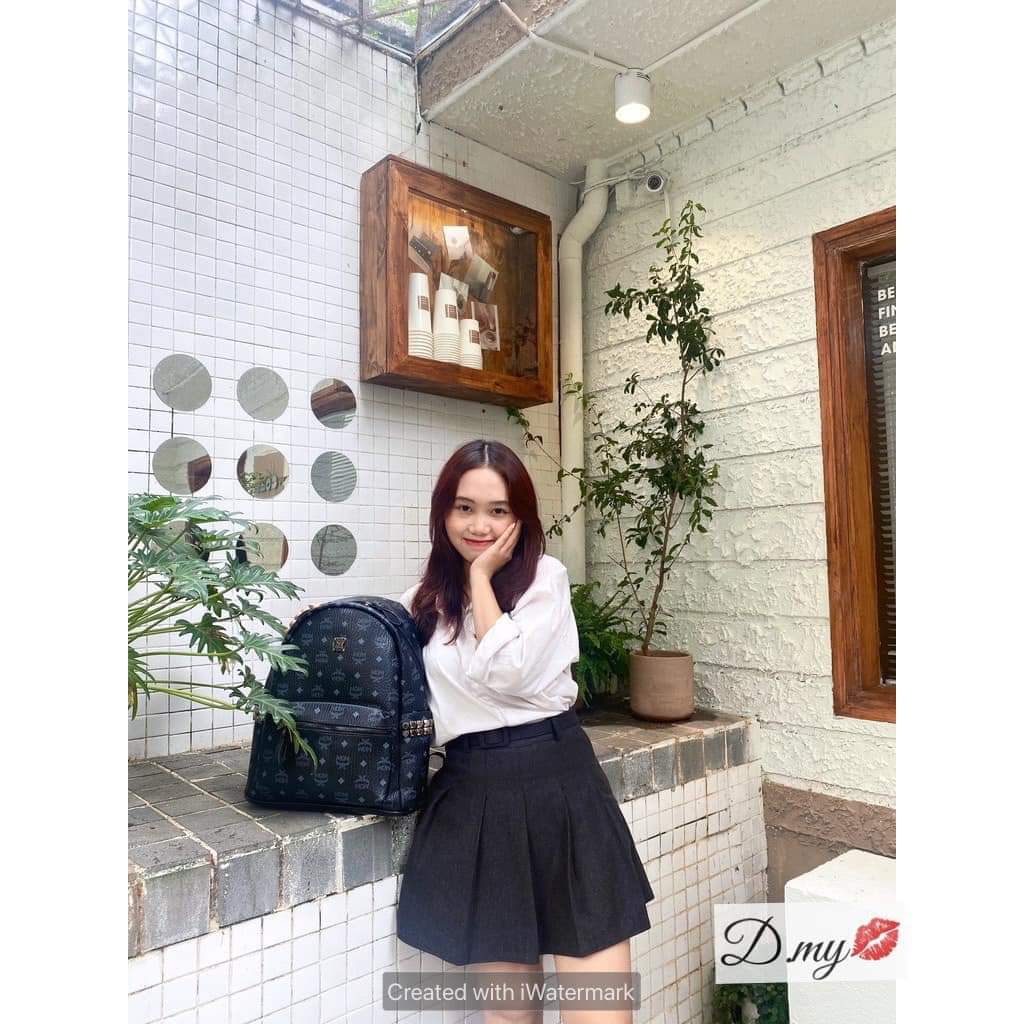 Balo đi học thời trang nam nữ MOM đựng vừa sách vở laptop dây bản to size 36