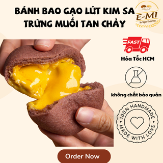 Bánh bao gạo lứt kim sa trứng muối tan chảy