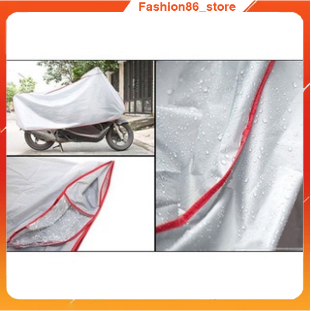 Bạt trùm che phủ xe máy chống nắng nóng mưa gió bụi bẩn loại dày chống thấm nước, kích thước to che được xe sh fashion86