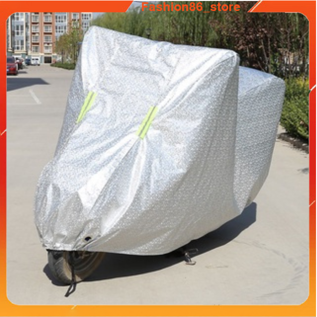 Bạt trùm che phủ xe máy chống nắng nóng mưa gió bụi bẩn loại dày chống thấm nước, kích thước to che được xe sh fashion86