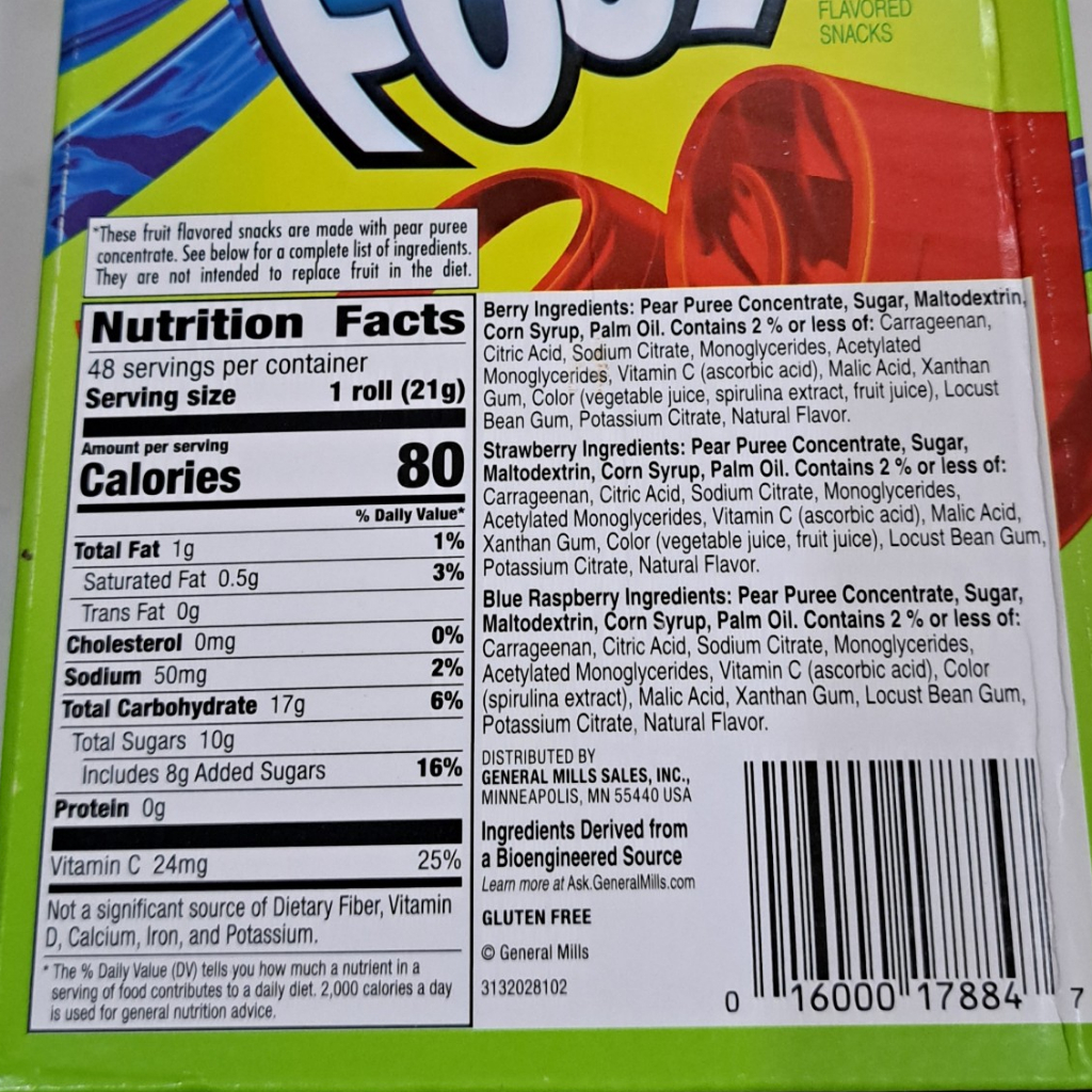 Combo 5 cuộn kẹo dẻo trái cây FOOT Mỹ - Date T7/2024