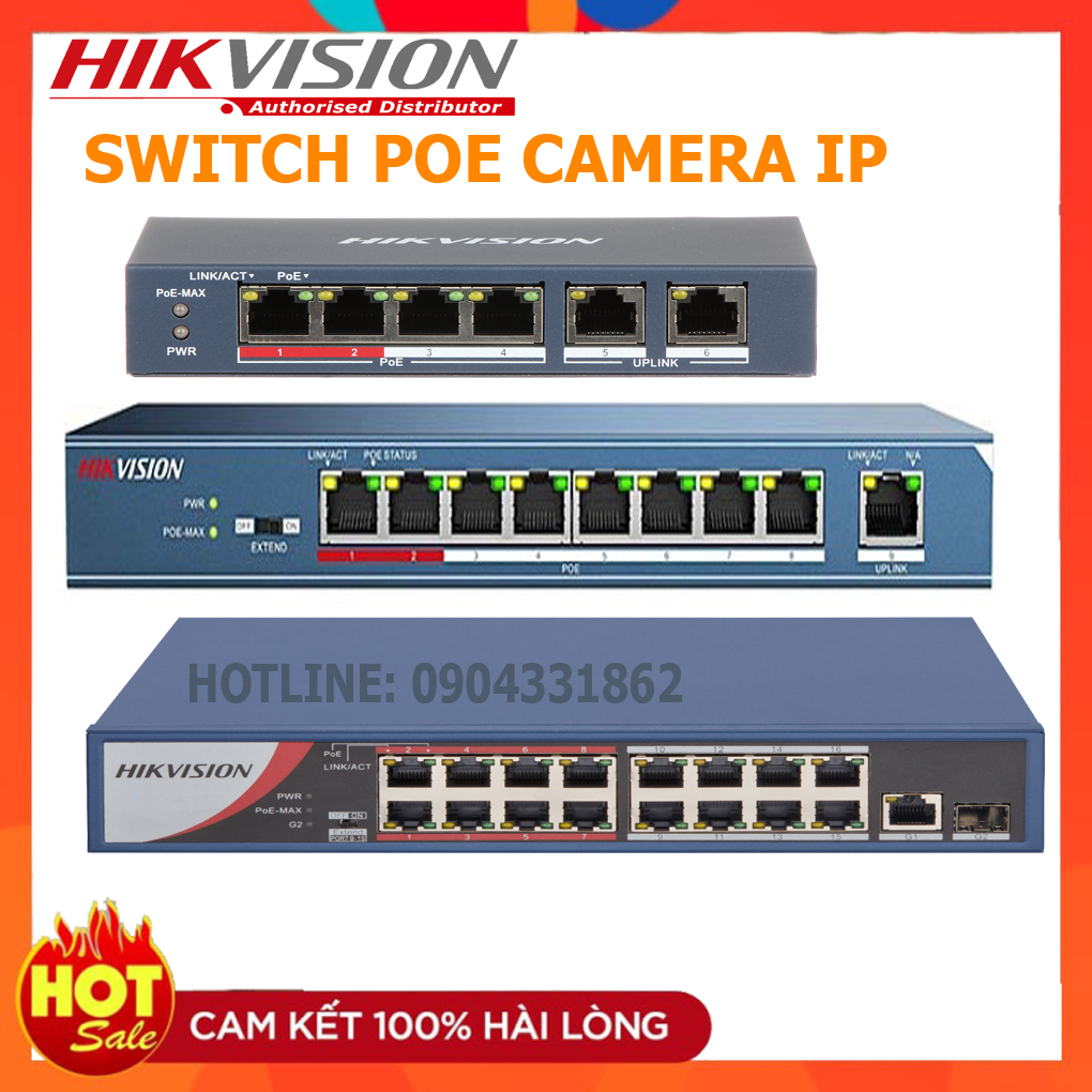 Switch mạng 4, 8, 16,24 cổng POE HIKVISION dùng cho caemra IP cấp nguồn POE. DS-3E0106P-E/M, DS-3E0310P-E/M.....