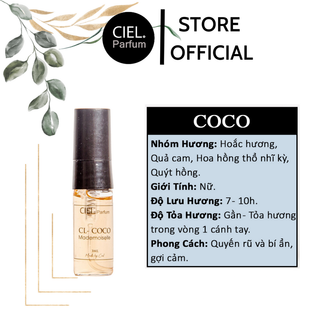 Nước hoa nữ CL COCO Mademoiselle chính hãng CIEL Parfum 3ml phong cách quyến rũ, gợi cảm và đầy bí ẩn CP06