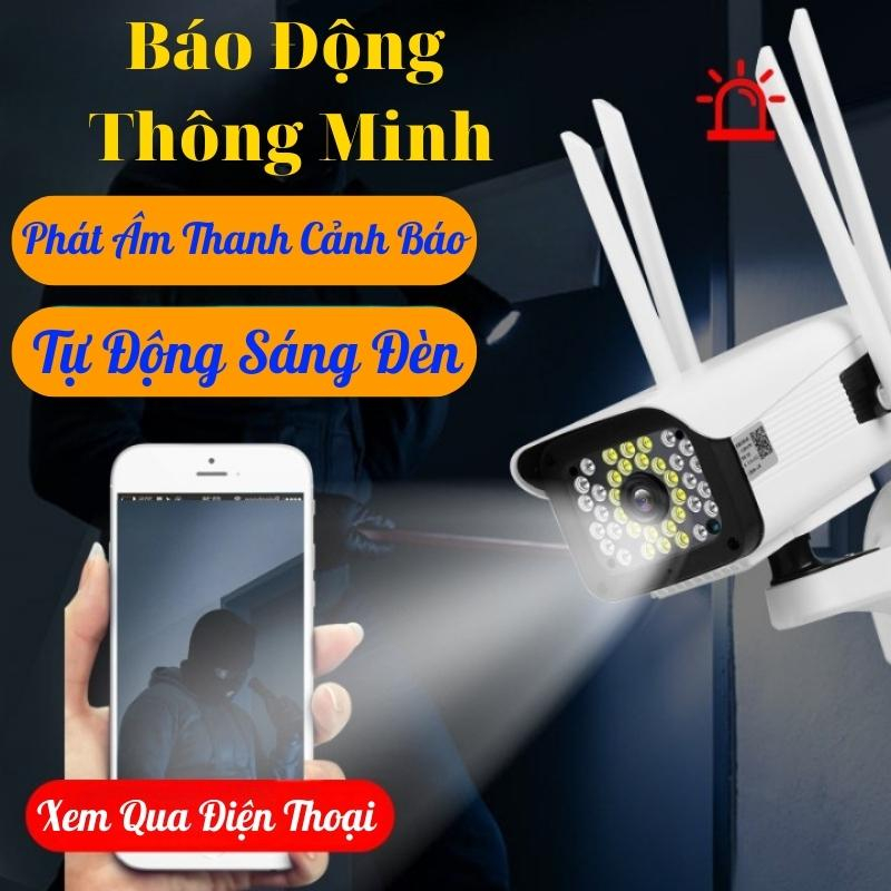 Camera Yoosee Ngoài Trời 2 Mắt PTZ 36Led,Quan Sát Rộng, Xoay 360 Độ, Ban Đêm Có Màu-Camera Ngoài Trời Yoosee 4 Râu 48Led
