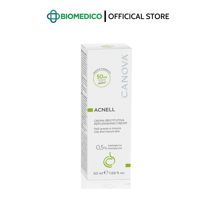 CANOVA ACNELL - REPLENISHING CREAM / Kem ngừa mụn ban đêm dành cho da mụn, da kích ứng/nhạy cảm 50ml