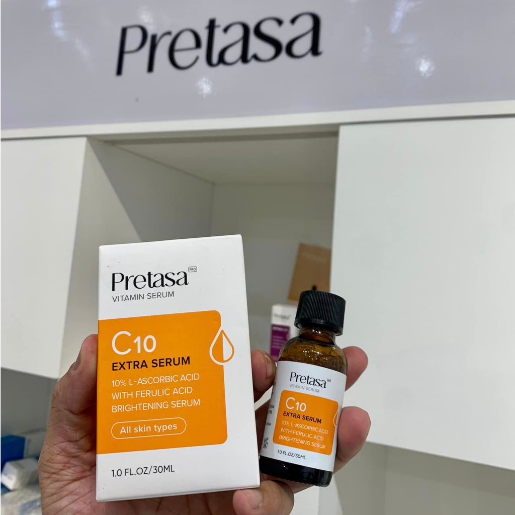 PRETASA VITAMIN C10 - KHÔI PHỤC LÀN DA TRẺ TRUNG, TƯƠI SÁNG, MỜ THÂM NÁM