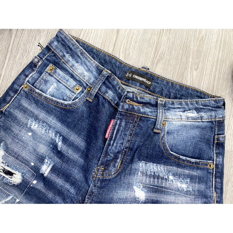 🔥 𝐒𝐈𝐄̂𝐔 𝐇𝐎𝐓 🔥 Quần Jeasn Nam - Quần short bò dsq icon xanh tag xích logo thêu túi mông new